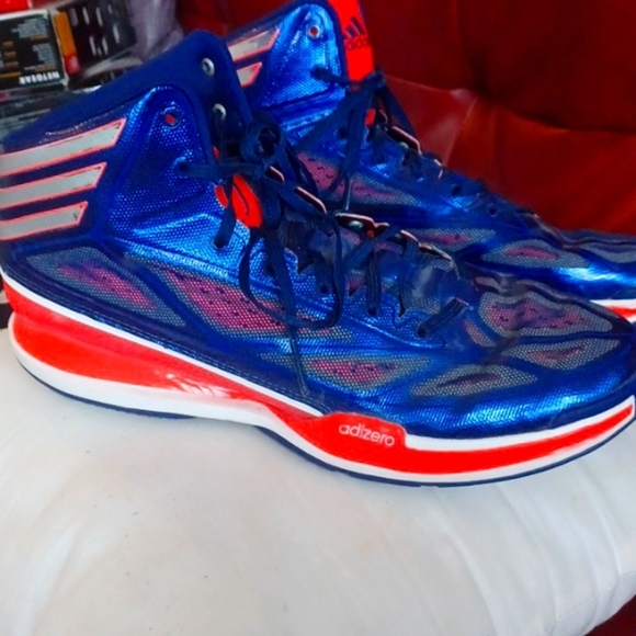 Mens Adidas sneakers, blue & orange main image 4